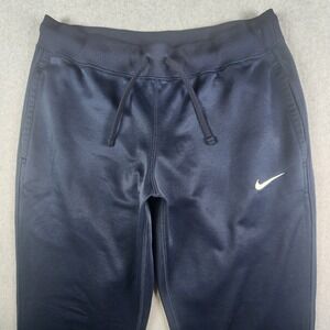 Nike Therma Fit Sweatpants Womans M 30x30 Navy Blue Pockets Ankle Zip 378280-419